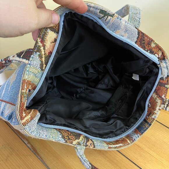 Venice Tapestry Tote Bag Purse w/ Zipper Italy Scenery Design 12" Venezia - Picture 3 of 8